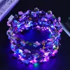 1530pcs LED Flower couronne de fleur lumineuse Cheveux Couronne Marriage Floral Headpice Luminous Bandband Birthday Party Supplies 240506