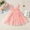 Mädchenkleider Kleinkind Girls Prinzessin Kleid Baby Schmetterling Flügel Tüll Kostüme Kinder Sommer Ärmelnsgurt Kleider Neugeborene Geburtstagsfeier L2405