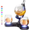 Geschenken voor mannen Dad 304 Oz Whisky Globe Decanter Set met 7 kleuren RGB Light Unieke verjaardag verjaardagsideeën 240429