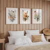 Imalista estetyczna sztuka sztuki neutralna akwarela rośliny dzikich kwiatów wysokiej rozdzielczości plakat drukujący domowe sypialnia dekoracja salonu J240505