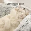 Łóżka kota meble Pluszowe łóżek dla kota okrągły kota poduszka dla kota dom 2 w 1 ciepły kota kosz na pieszczak torba kota gniazdo