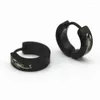 Boucles d'oreilles en peluche 2x1 paires pour hommes de cerceau de cerceau en acier noir en acier noir pour hommes