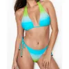 Swimwear femminile 2024 Nuovo costume da bagno diviso a gradiente che corse a bassa costume da bagno all'aperto