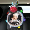 Blokkeert baby auto spiegel achterste veiligheid stoel achteraanzicht spiegel cartoon dier pluche speelgoed verstelbare achterste gezichtsspiegels voor baby kinderwagenspeelgoed