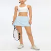 Tennisrock Frau Sport Yoga Rock Yoga Outfits Laufübungen in Tasche Schnell trocken atmungsaktiven Tennis Golfrock Sport Fitness trainiert Fitnessstudio Kleidung