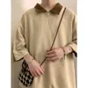 Yaz Hit Renk Yarım Zip Kısa Kollu Erkekler Polo T Shirt Waffle Ekose Moda Harajuku Gündelik Büyük Boy Kıyafetler Siyah Beyaz Khaki 240428