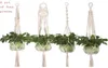 Bloempot hangende mand planten hanger haak bloem pot handgemaakte breien natuurlijke fijne snoer plantenhouder houder mand balkon decora4337980