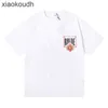 Rhude high -end designer kleding voor niche speelkaart bedrukt puur katoenen korte mouwen t -shirt voor mannen en vrouwen high street trendy bottoms veelzijdige t -shirt met 1: 1