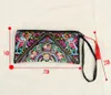 DHL50pcs Coin Purses National Style Embroidery Retro Cotton Phone Long Wallet For Women Mix Color