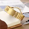 손목 시계 Cagarny Dual Display Luxury Watch Men Sport Quartz Clock Fashion Mens Watches Gold Steel Relogio Masculino Drop
