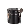 Storage Bottles 1.2L Stainless Steel Sealed Canisters Coffee With A Spoon Kitchen Divided Grains Milk Powder Exhaust