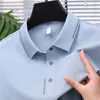 Polos Men's Polos Polo Couleur solide à séchage rapide Top polyvalent Top Silk Silk sans couture à manches courtes Men 2024 Style d'été