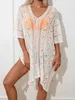 Women Beach Wear Womens Swimsuit Coverup Crochet Dress Beach Cover Ups for Swimwear Bathing Suit Swim Cover Y240504