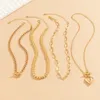 Chains Big Heart Pendant avec collier de couche dmulti pour femmes Collier de perles de dames à la mode sur le cou Accessoires Cadeau