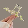 Andere Vanika Elegant Rhinestone Camellia Hair Clip Fashion Paytail Cl Clip Crab Cls Woman Hair Clip Hoofdtooi Girl Accessoires