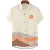 Chemises décontractées pour hommes HARAJUKU PAYS NATURELLE 3D Shirts imprimés pour hommes vêtements Sunset Hills Blans graphiques Desert River Y2K Short Slve Beach Shirts Y240506