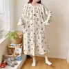 Pure cotton 2024 spring/summer clothing, gauze, crepe, double-layer postpartum maternity sleepwear, home dress, nursing skirt