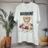Moschinno camisa transfronteira marca da moda europeia bens de verão ursinho urso de pelúcia curta camiseta de manga curta, estilo unissex casal, peito teddy urso letras 918