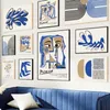 초록 미학 벽 예술 피카소 헨리 마티스 라인 얼굴 초상화 산호 HD 유화 포스터 인쇄 가정 장식 선물 J240505