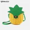 Сумки на плече 2024 Bucolic Style Fruit Woven Scods Bading Bacd Creativity Pineapple Battan Beachbags для женщин