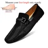 Chaussures décontractées Locons de luxe Men Généhes en cuir authentique Mocassin Homme Homme Menon Habotage Habotage Drivante Italie Designer