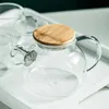 Gobelets 1.8 ltransparent borosilicate Verre théière résistante à la chaleur grande fleur de thé à thé file du thermous