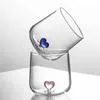 Tumbler Nordic Ins Style Home Dekoration Paar Love Heart Tasse Wasser Tee Milch Kaffee transparent kreativ einfaches Glas Becher H240506