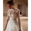Oszałamiający Bride 2024 Blśnięte sukienki ślubne 3D-płaskie aplikacje ślubne suknie ślubne Paski spaghetti koronkowe sukienki panny młodej w górę