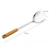 Utensils Kitchen Stainless Steel Cooking Utensils with Wooden Handle Spatulas Rice Soup Spoon Frying Shovel Colanders Cookware