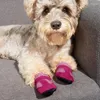 Scarpe impermeabili per cani Abbigliamento Design anti-slip Griglia Fashion Grid Facile da pulire Stivali da pet per cuccioli per la protezione comodi materiali resistenti