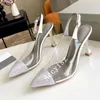 Sandales Summer Pumps Crystal Decorative Femmes Transparent PVC