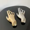 Brooches 2024 Personality Metal Smooth Palm Hand-Shaped Broochs Women Men Punk Unique Creative Suit Pins Party Jewelry Accessories