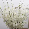 Fleurs décoratives 110 cm Artificiel 4-Fork Silk Cherry Blossom Branch Decoration Home Decoration Fleur Fleur Mariage Porte arcée