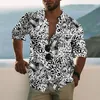 Koszulki męskie Wzór koszuli T-shirt Animal Tiger 3D Printing Outdoor Specie Long Sleved Drukowane przyciski dla wygody