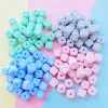 Blocks 100pcs 12 mm Lettre de bonbon perles de silicone