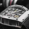 Нарученные часы мужские роскошные часы -часы Mechanical Watch Series RM030 Автоматические машины мужской титановый материал высокого качества диаметром 42 мм.