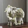 Obiekty dekoracyjne figurki Northeuins żywica Europejski słonia szczęściarz dekoracja feng shui posąg rękodzieła Home Office Desktop Decord Akcesoria T2