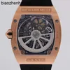 Milles Richamills Watch Rm6701 Mens 18k Rose Gold with Diamond Date Display Automatic Mechanical Swiss Famous Luxury