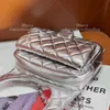 Rugzakontwerpers 20 cm Metallic Lambskshin Backpack Women 10A Mirror Quality Shoulder Bag Designer met doos C176
