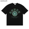 Rhude High End Designer kläder för Meichao 2024 Springummer Ny mångsidig grön bokstavsutskrift Lös Casual Short Hleeved Tshirt för män och kvinnor med 1to1 original