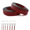 Bollen 5/10 meter 2 pin elektrische draden 28/26/24/22/20/18/16 AWG Red Black Flat Ribbon Cable Luidspreker voor LED -auto -audioconnector