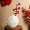 Vases de décoration séchée table maison céramique esthétique feuille vivant avec une chambre fleur arbre motif d'art blanc vase nordique