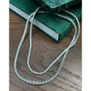 Kibo Women Jewelry 18k White Gold Plated 925 Sterling Silver Vvs Moissanite Tennis Chain Necklace