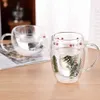 Tubllerzy kwiat suchy kubek kwiatowy prosty i odporna na ciepło podwójne szklane szklane szklane trend Wysoka borokrzemowa herbata kawa H240506
