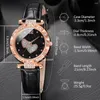 WristWatches Damskie 6pc/set podwójna miłość zegarek swobodny kwarc mody symulowany PU skórzany i biżuterii Prezent dla dziewcząt