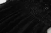 Vestido de coloração sólido preto de verão colar de manga curta colar vestidos midi casuais a4a291537