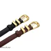 Celibe Genuine Leather Needle Buckle Slim Waistband Girdle for Women, Fashionable Designer Taurillon Belt with Box Celiene 565