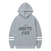 Suite de support périphérique Whitefox avec la même lettre imprimé pour hommes et femmes à double poteau à double poteau hémorrum en vrac sweat à sweat