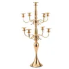 9 cabeças de metal castiçal candelabra 33 polegadas portadores de vela de bandeira de mesa de casamento de peças centrais de vasos de flores decoração de festas de líder