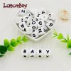 Blocs LCMOMBAY 12 mm 200pc Lettre Perles de silicone